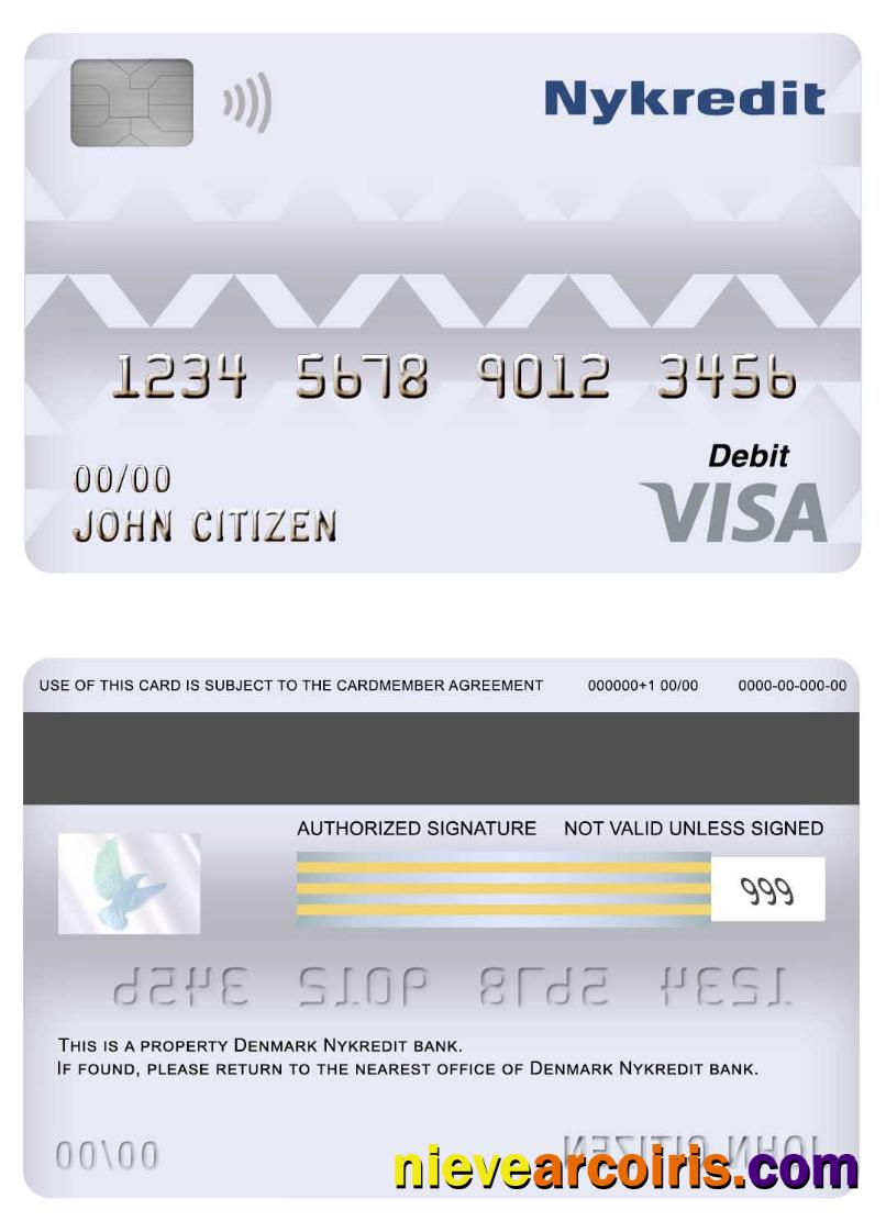 Denmark Nykredit bank visa debit card
